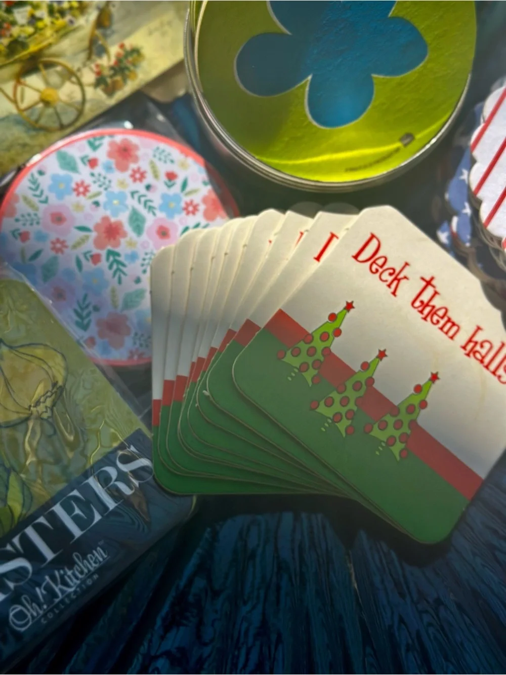 Mixed Paper Coaster Lot Retro Floral Holiday Patriotic Design